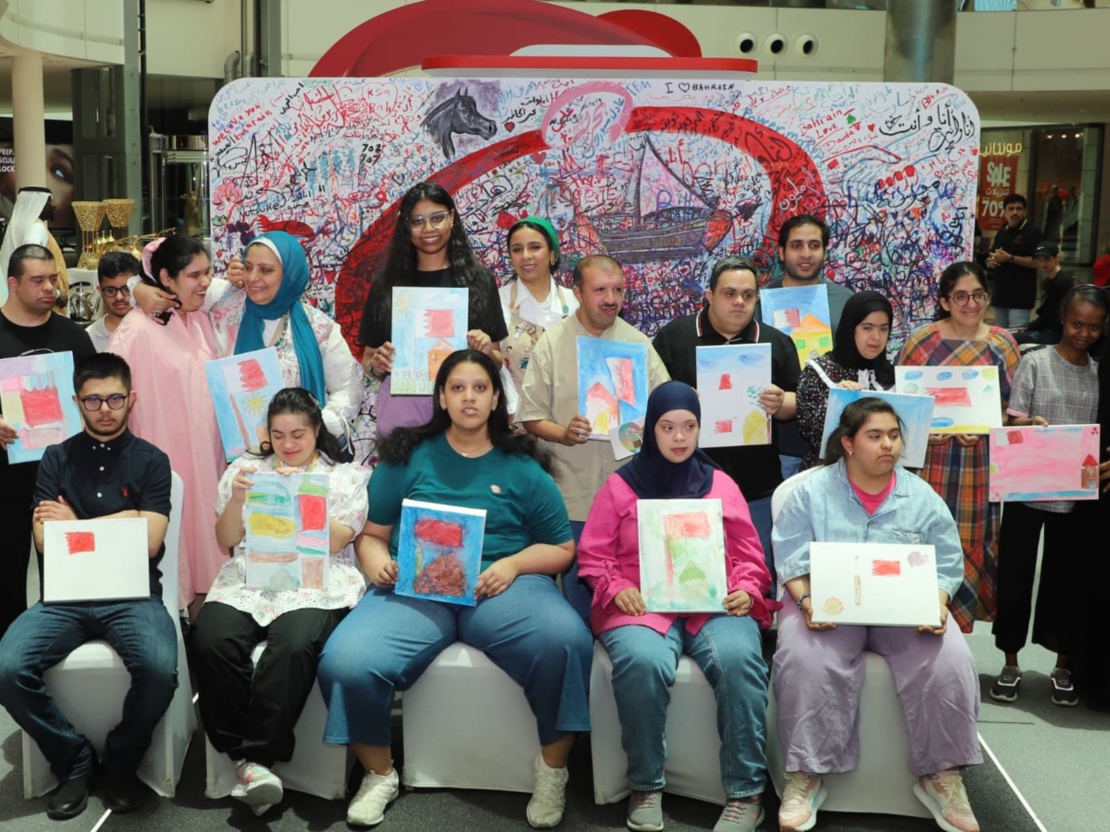 Visitors at the Bahrainouna - together we build - stand activation